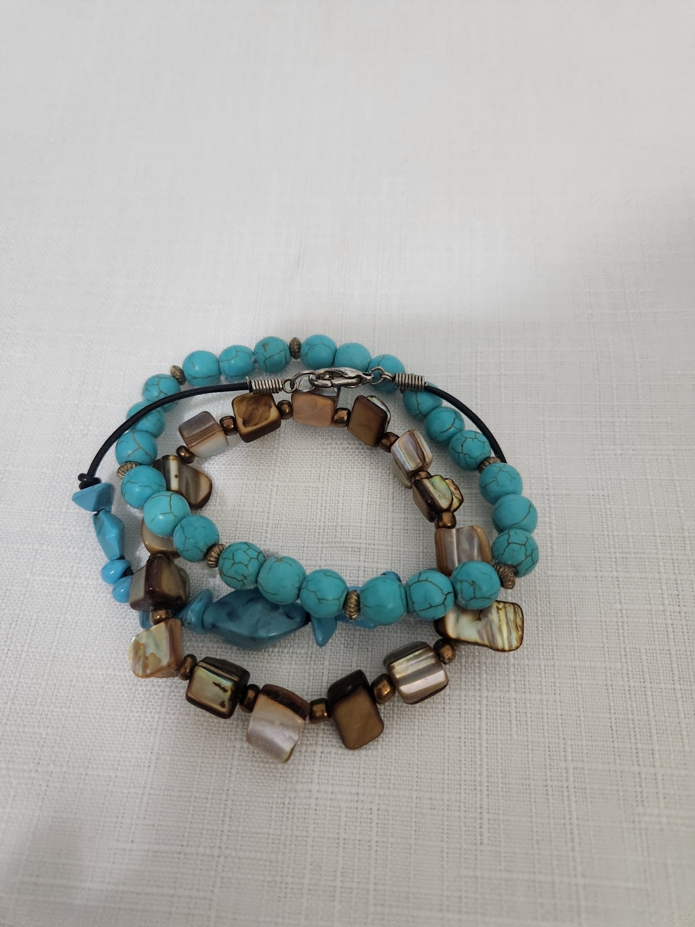 Turquoise and Brown Bead Bracelets Set